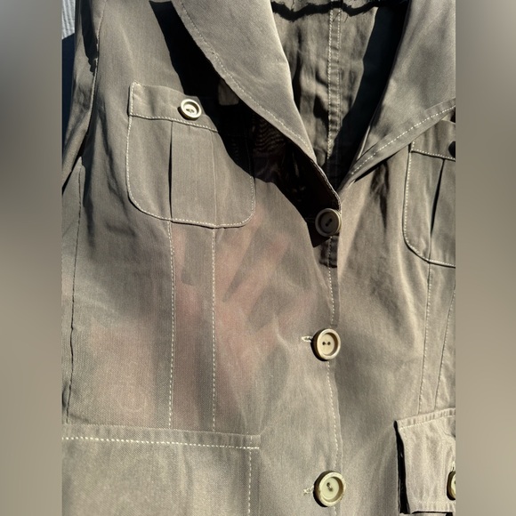 Vintage Elenora Amadei Sheer Olive Green Blazer Size MD - Picture 5 of 13